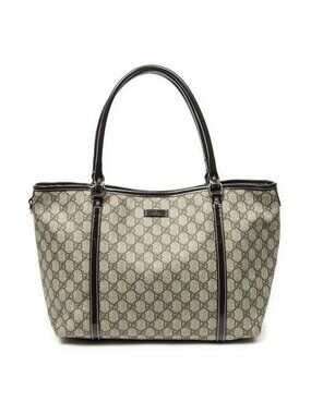 Gucci Joy Tote Bag Beige Dark Brown Supreme Canvas